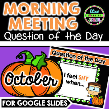 October Digital Morning Meeting Question of the Day | Remote Learning
