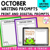 October Writing Prompts Halloween writing activities Fall 