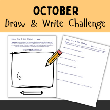 Preview of October Draw and Write Challenge- Middle School Writing Activity