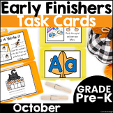 October Early Finisher Fall Phonics and Math Activity Task
