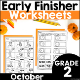 October Fall Phonics and Math Early Finisher Worksheet Pac