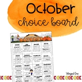 October Early Finishers Choice Board