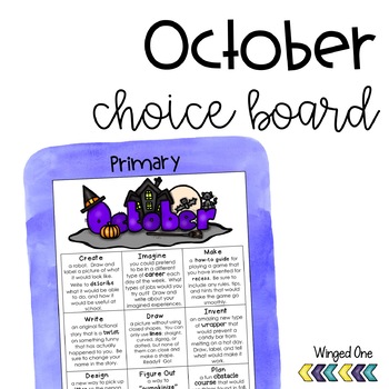 Preview of October Early Finishers Choice Board