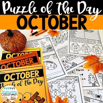 Preview of October Early Finishers | October Enrichment | Puzzle of the Day