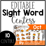 October Editable Sight Word Games and Centers