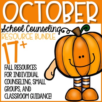 Preview of October Halloween & Fall Counseling Activity Resource Bundle