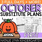 October Emergency Sub Plans for 1st Grade