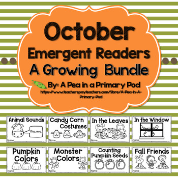 Preview of October Emergent Readers and Response Activities