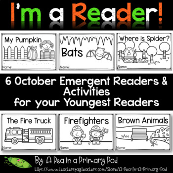 Preview of October Emergent Readers and Response Activities - I'm a Reader Bundle