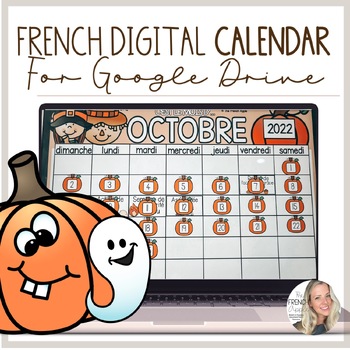 Preview of October FRENCH & English Interactive Calendar | Back to School | Digital