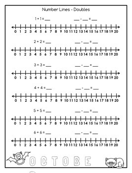 addition and subtraction math facts worksheets october tpt