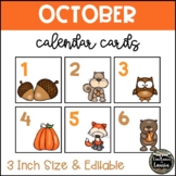 October Fall Animals Calendar Cards (3 INCH)