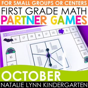 Preview of October Fall First Grade Math Partner Games for Math Centers + Small Groups