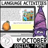 October Fall Language Activities Speech Therapy Printable 