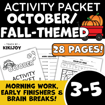 Preview of October/Fall Morning Work or Early Finisher Independent Activity Packet 3-5