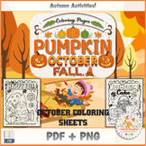 October Fall Pumpkin Coloring Pages | October Coloring Sheets