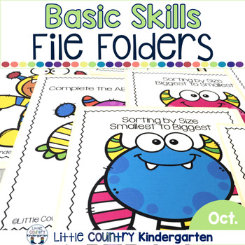 Preview of October File Folder Activities for Special Education - Basic Concepts Games