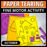 Easy October Halloween Fine Motor Crafts - Paper Tearing &