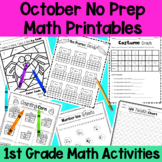 October First Grade No Prep Math Worksheet Packet + TpT EA