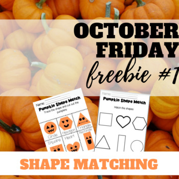 Preview of October Friday Freebie #1: Pumpkin Shape Sorting