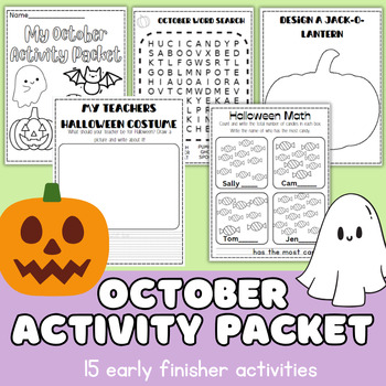 Preview of October Fun Packet Early Finisher Activity Packet Morning Work Halloween