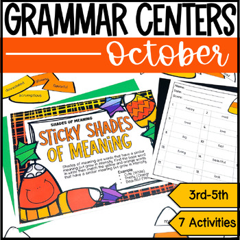 Preview of October Grammar Games and Activities - 3rd-5th Grade