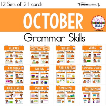 Preview of October Grammar Skills BOOM Cards
