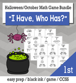 October Halloween 1st Grade "I Have, Who Has" Math Game Bundle
