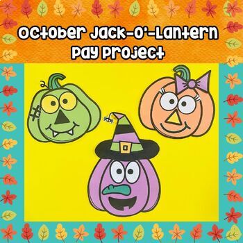 Preview of Fall October Halloween Build A Jack-O-Lantern Math and Money Craft