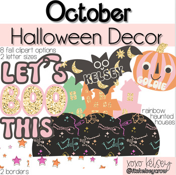 Preview of October Halloween Bulletin Board // Rainbow & Glitter Decor