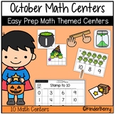 October Halloween Kindergarten Easy Prep Math Centers  