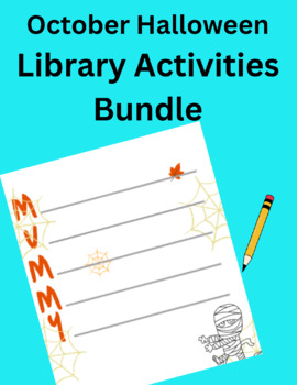 Preview of October Halloween Library Activities for Elementary