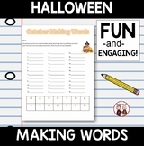 October Halloween Making Words Spelling Activity