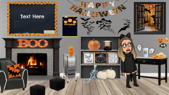 Preview of October Halloween Virtual Bitmoji Classroom