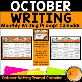 October & Halloween Writing Prompt Calendar ~ {Common Core Standards}