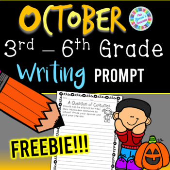 Preview of October / Halloween Writing Prompt FREEBIE for 3rd Grade to 6th Grade