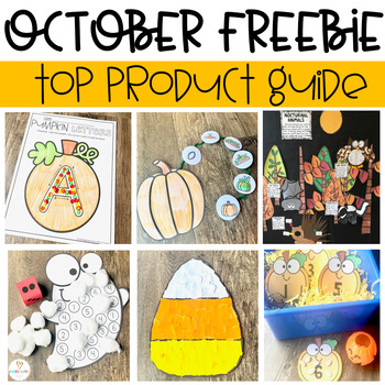 Preview of October, Halloween and Fall Product Activity Guide with a Freebie!