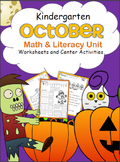 Kindergarten October ELA and Math Activities {Common Core 