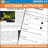 October Independent Work Packet - Halloween Early or Fast 