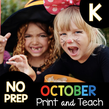 Preview of October Independent Work Packet for Kindergarten Distance Learning - Worksheets