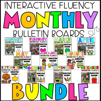 Preview of Monthly Interactive Fluency Bulletin Board Bundle | EDITABLE