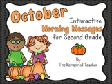 October Interactive Morning Messages for 2nd Grade Freebie