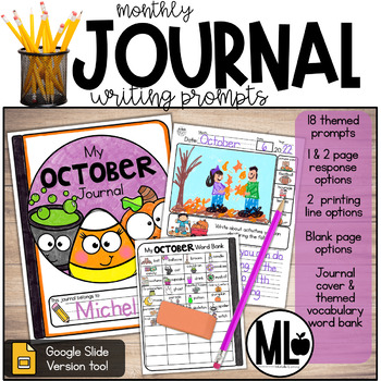 Preview of Journal Writing Prompts-October Theme