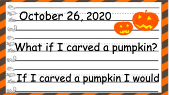 Preview of October Journal or Writing Prompts Digital Resource - google slides