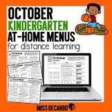 October Kindergarten Choice Board Activities-Math, Writing