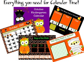 Preview of October Kindergarten Calendar for ActivBoard