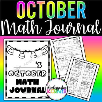 Preview of October Kindergarten Math Journals Numbers 11-20 Number Sense Number Writing