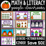 October Kindergarten Math and Literacy Bundle-Google Slide