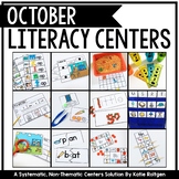 October Literacy Centers for Kindergarten