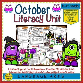 Preview of October Literacy Unit:  Lesson Support For Halloween & Monster Literature